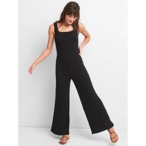 Gap Black Ribbed Soft Spun Jumpsuit